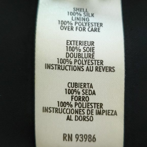 Petite Sophisticate Floral Faux Wrap V-neck Silk Dress | Like New | 4P | Black - Picture 13 of 13